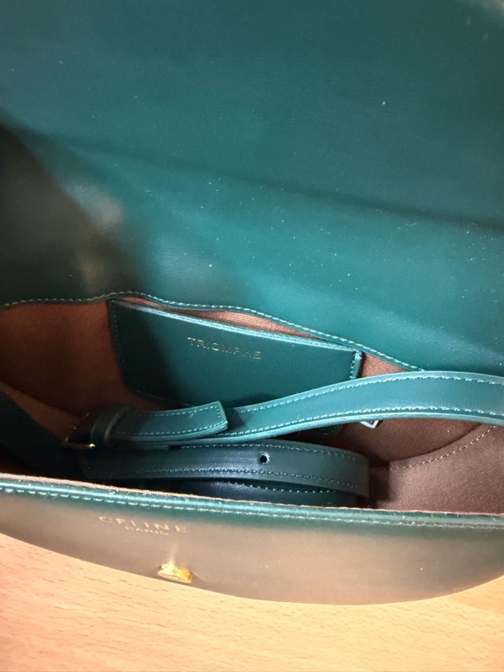 C Besace Cuir Triomphe bag green blue teal mini - Picture 5 of 5